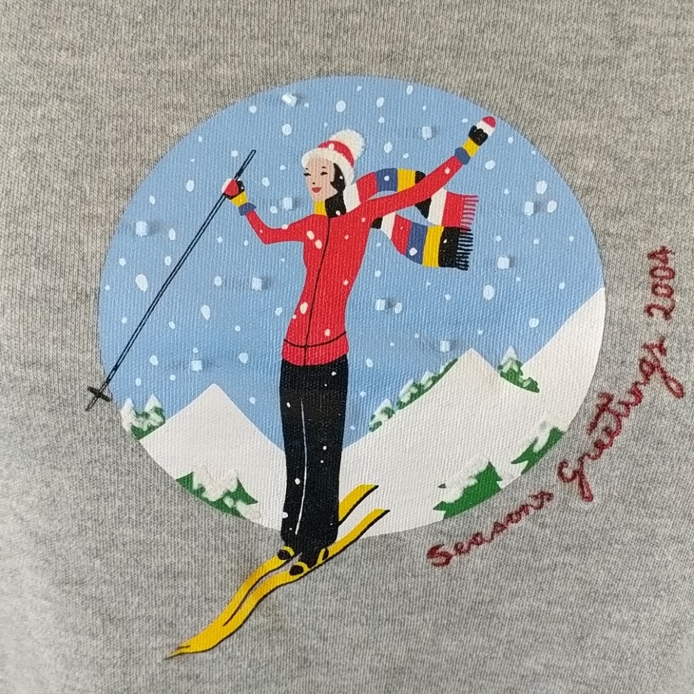 Liz Claiborne gray top holiday ski size large